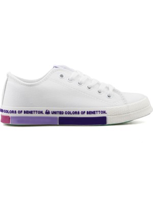 Benetton Bn 70017 Beyaz Lila Kadın Günlük Ayakkabı BN-70017-BEYAZ-LILA Beyaz