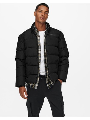 Only & Sons Melvin Life Puffer Jacket Otw Vd Erkek Siyah1 Mont 22019345-6510