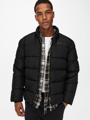 Only & Sons Melvin Life Puffer Jacket Otw Vd Erkek Siyah1 Mont 22019345-6510