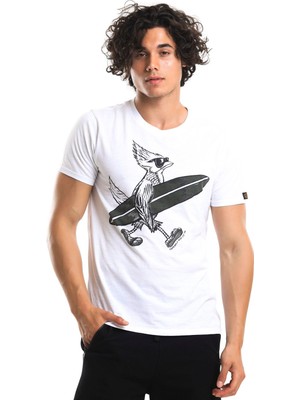 Superfly Men Tshirt Erkek Beyaz-Siyah Tshirt 22585-09
