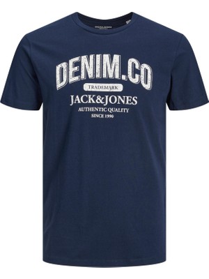 Jack & Jones Jeans Tee Ss O-Neck Noos Erkek Lacivert Tshirt 12210949-04