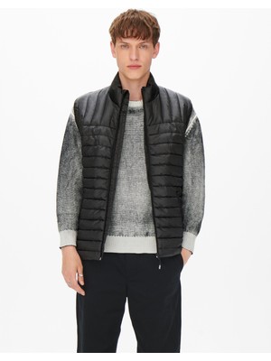 Only & Sons Piet Quilted Vest Otw Vd Erkek Siyah Yelek 22022614-02