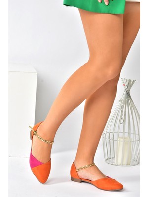 Fox Shoes Zincir Detaylı Kadın Babet