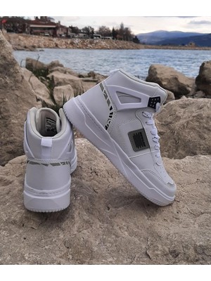 Dunlop 2238-2243 Beyaz, Fuspetli Ortapedik Boğazlı  Basket Spor Ayakkabı