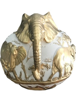 Fil Figürlü Vazo Gold (32X27CM)