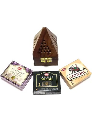 Piramit Konik Tütsülük Lavanta Musk ve Sandal Konik Tütsü Seti