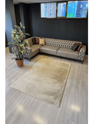 Freya Home Yumuşacık Tavşan Tüyü Tüy Dökmez Salon Halısı Yumuşak Dokulu Çocuk Halısı Peluş Halı Taş