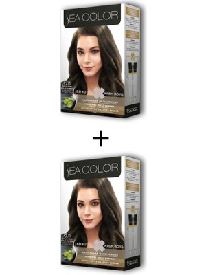 Sea Color 2X2 Tüp Krem Saç Boyası Seti Yoğun Koyu Küllü Kumral No:6.11