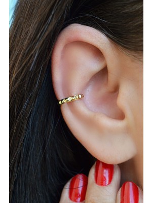 Sacce Scarves&Accessories Gold Ince Earcuff Sıkıştırmalı Kıkırdak Küpesi