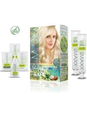 2 Paket Natural Beauty Amonyaksız Saç Boyası 0.1 Platin Sarısı
