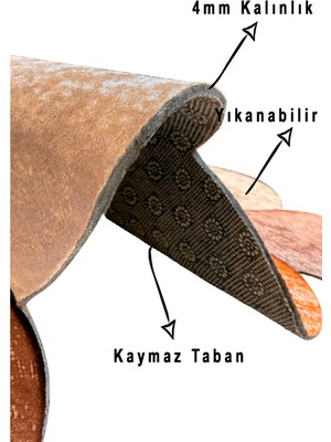 Homefesto Dekoratif Özel Tasarım Modern Yıkanabilir Ince Kaymaz Taban Leke Tutmaz Modern Mutfak Halısı