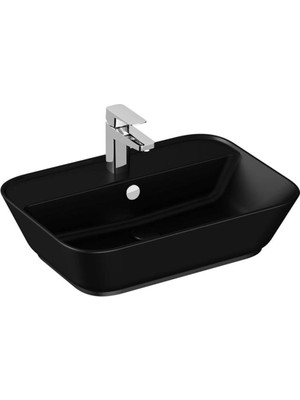 VitrA Geo 7426B083-0001 Dikdörtgen Çanak Lavabo 60 Cm Mat Siyah