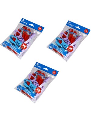 Zambak Yaysız Mandal 3 Paket 45 Adet Çamaşır Mandalı
