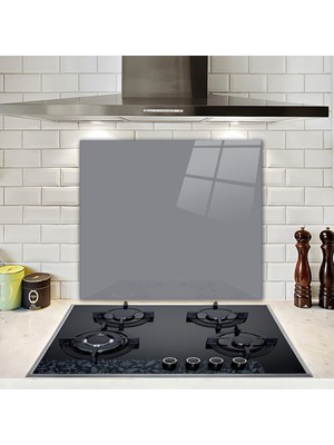 Decorita Düz Renk - Gri | Cam Ocak Arkası Koruyucu | 52cm x 60cm