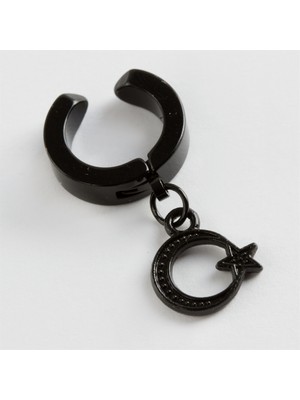 Feryal Ay Yıldız Mıknatıslı Çelik Erkek Küpe (Kıstırmalı) 1 Adet