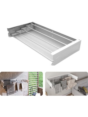 Homapex Katlanabilir Çamaşır Kurutmalığı Dekoratif Askılık Metal Beyaz 95 cm