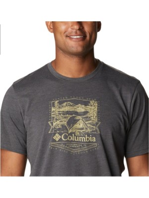 Columbia Csc M Lakeside Badge Erkek Kısa Kollu Gri T-Shirt CS0232-012