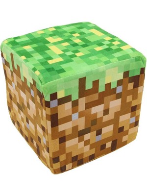 Minecraft Çim Blok Küp Yastık Minder Peluş Oyuncak 10CM