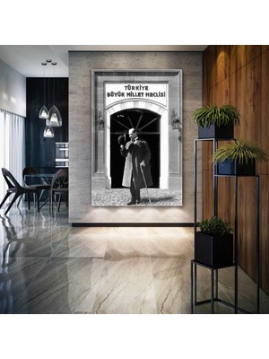 SML Tablo Mustafa Kemal Atatürk Türkiye Büyük Millet Meclisi Makam Dekor Kanvas Tablo