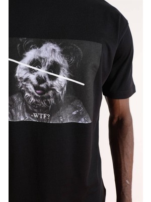 Gothamvibes Erkek Panda Siyah T-Shirt