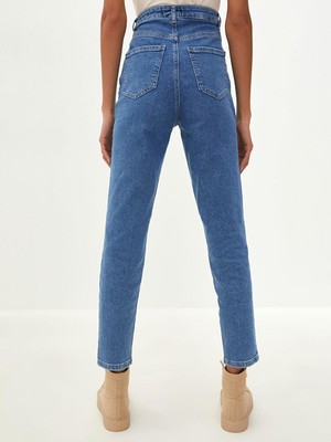 LC Waikiki Lcw Jeans Yüksek Bel Slim Fit Cep Detaylı Kadın Rodeo Jean Pantolon