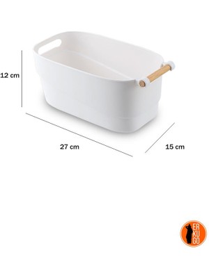 Erkugo 3 Adet Küçük Boy (5 Lt) Bambu Saplı Dekoratif Sepet, 3'lü Set Organizer Düzenleyici Kutu