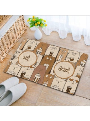 Uygur Home Krem Kedi Köpek Mama Paspası 40X60 (Su Geçirmez)