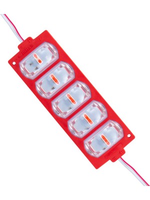 Powermaster Modül LED 12V 4W Kırmızı 3030 10 x 53.8mm IP65 260-280LM 180 Derece (20 Adet)