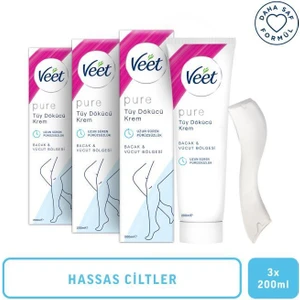 Pure 200 ml Tüy Dökücü Krem Hassas Ciltler x 3