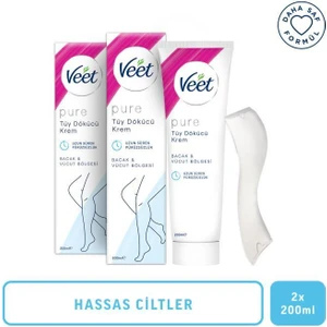 Pure 200 ml Tüy Dökücü Krem Hassas Ciltler x 2