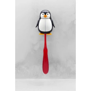 Junıor 6-12 Diş Fırçası Kırmızı ve Flipper Hijyenik Saklama Kabı Seti - Penguen
