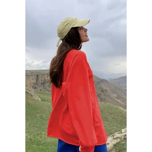 Turuncu Basic Bisiklet Yaka Kadın Sweatshirt MG1676