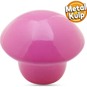 Mantar Düğme Metal (PEMBE) Yuvarlak Çocuk Odası Mobilya Mutfak Çekmece Dolap Kulpu Kulbu Kulpları