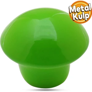 Mantar Düğme Metal (YEŞİL) Yuvarlak Çocuk Odası Mobilya Mutfak Çekmece Dolap Kulpu Kulbu Kulpları