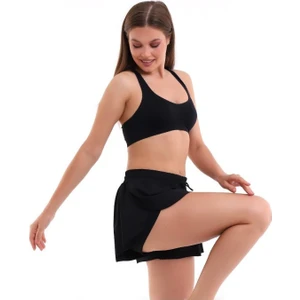 Kadın Yüksek Bel Spor Şort Etek - Bel Kontrolü Olan Yoga Koşu Fitness Şort Etekleri – ŞortEtek