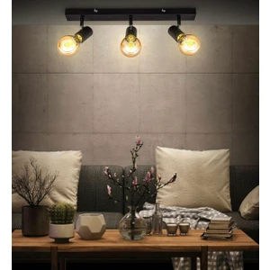 Retro Metal  3 Lü Masallı Tavan Plofyoner Rustik Hareketli Spot Avize