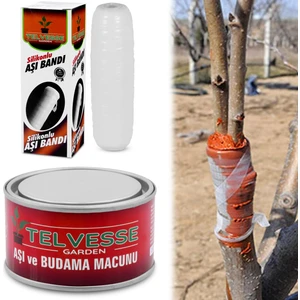 Aşı Bandı + Aşı Macunu 2'li Set Ağaç Budama Aşılama Macunu Bant Seti Aşılama Aleti