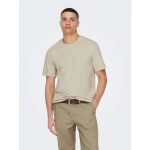 Only & Sons Max Life Reg Ss Stitch Tee Noos Erkek Bej Tshirt 22025208-06