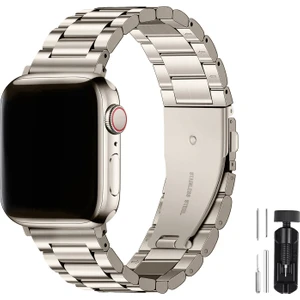 Kip GSM Apple Watch Ultra/Ultra 2 Kordon 49MM 44MM 45MM 42MM 41MM 40MM 38MM  Metal Klasik Kordon Apple Watch Serisi 9 8 7 6 5 4 3 2 1 Se Titanyum Ayarlama Aparatlı Paslanmaz Kordon