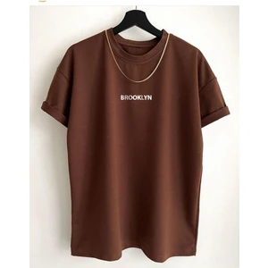 Erkek Kahverengi Brooklyn Baskılı Tshirt