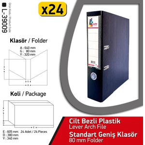 Klasör Siyah Geniş 24 Adet 1 Koli