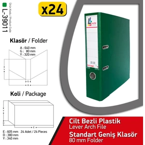 Klasör Yeşil Geniş 24 Adet 1 Koli