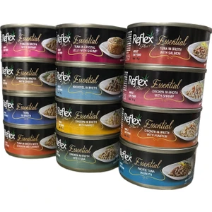Plus Essential Yetişkin Kedi Konserve Mama Konserve Yaş Kedi Maması Karışık Paket 12X70GR