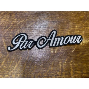 Gönülden Tasarım 19X5 cm Ütü Ile Yapışan Gümüş Nakış Işleme Yazı Aplike Arma Yama Aksesuar Dikiş