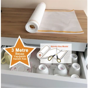 Yapışabilir Çekmece Düzenleyici/raf Örtüsü Beyaz Antibakteriyel Kumaş 3 Metre Kendin Kes