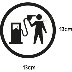 Atölye Çizgi Siyah Araba Yakıt Deposu Kapağı Sticker Araba Sticker Oto Sticker