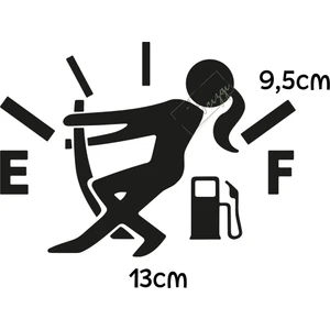 Atölye Çizgi Siyah Araba Yakıt Deposu Kapağı Kadın Sticker Araba Sticker Oto Sticker
