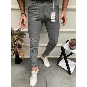 Ser Joven Erkek Koyu Gri Slim Fit Keten Pantolon