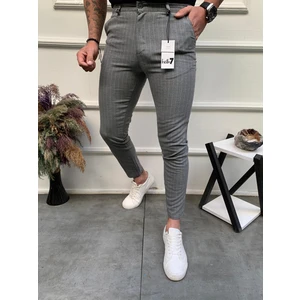 Ser Joven Erkek Füme Slim Fit Çizgili Kumaş Pantolon