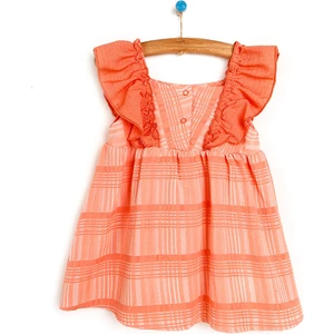 HelloBaby Basic Kız Bebek Krinkıl Fırfırlı Elbise Kız Bebek
